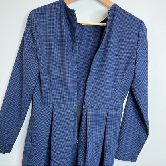 Arizia Sunday Best Womens Size 4 Tartine Check Dress Blue Long Sleeve Pockets - Picture 7 of 13